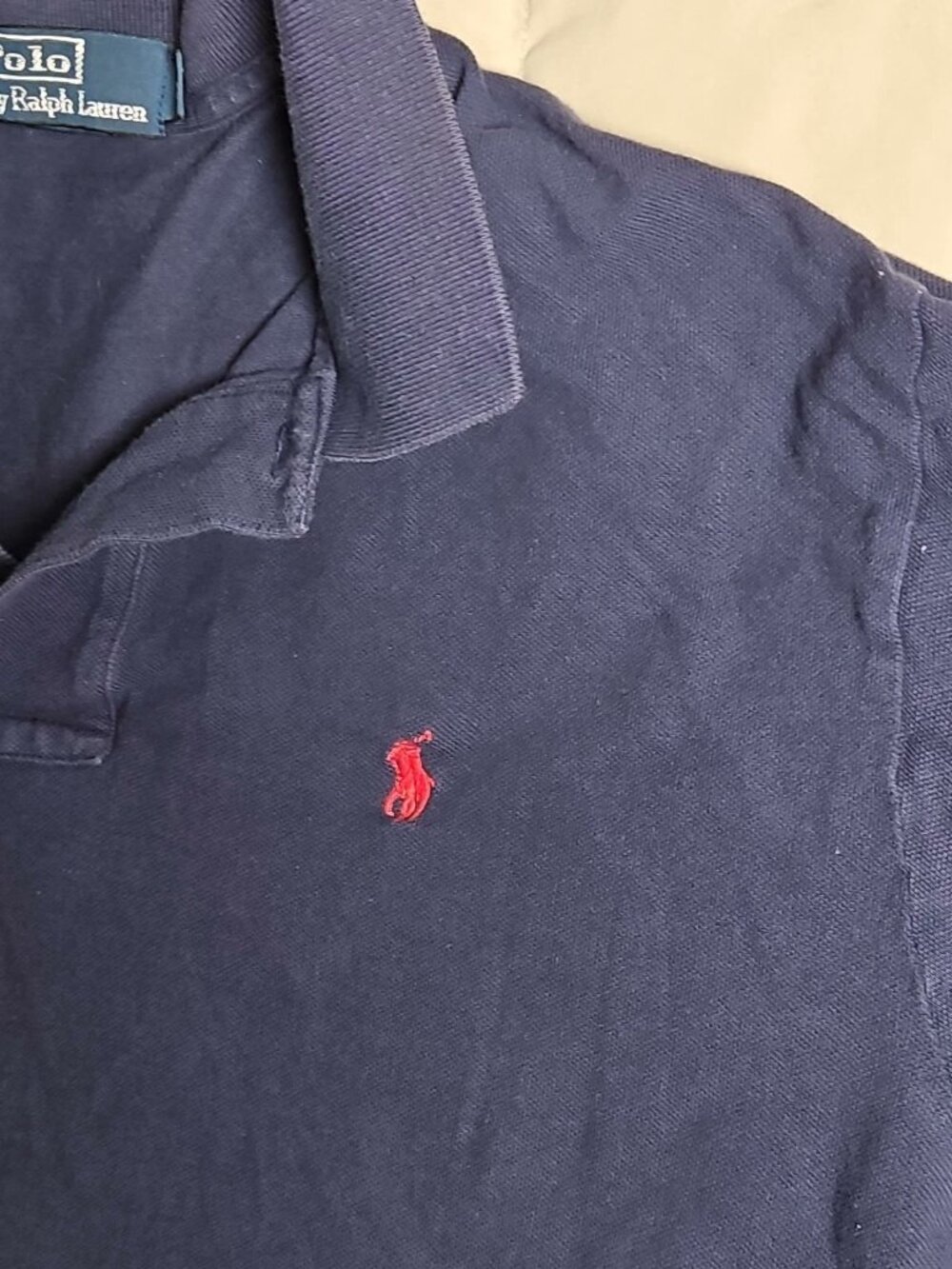 Polo Ralph Lauren Men's Navy Long-Sleeve Knit Polo Shirt Size L